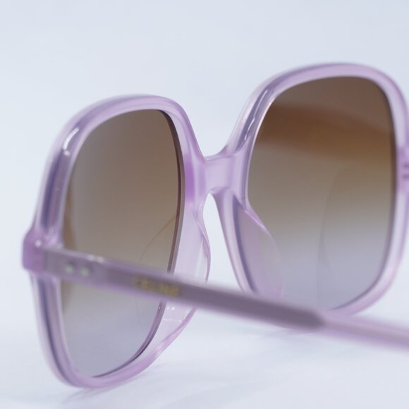 ?️ New Celine CL40244U 78F Sunglasses - Shiny Opal Lilac Frame, Brown Lenses main image 9